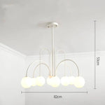 Lustre Led Branches Dorées Design 8 Lampes - Blanc Luminaire Chambre