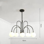 Lustre Led Branches Dorées Design 8 Lampes - Noir Luminaire Chambre