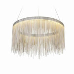 Lustre Led Cercle Argenté Villa Luminaire Chambre