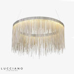 Lustre Led Cercle Argenté Villa Luminaire Chambre