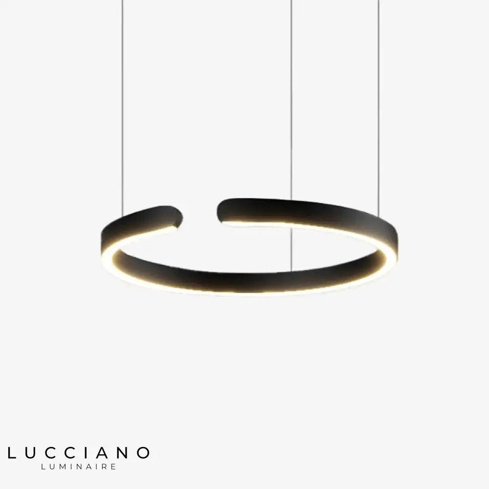 Lustre Led Circulaire Minimaliste Meryl 40Cm / Noir Chaude Luminaire Doré