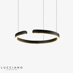 Lustre Led Circulaire Minimaliste Meryl 40Cm / Noir Chaude Luminaire Doré
