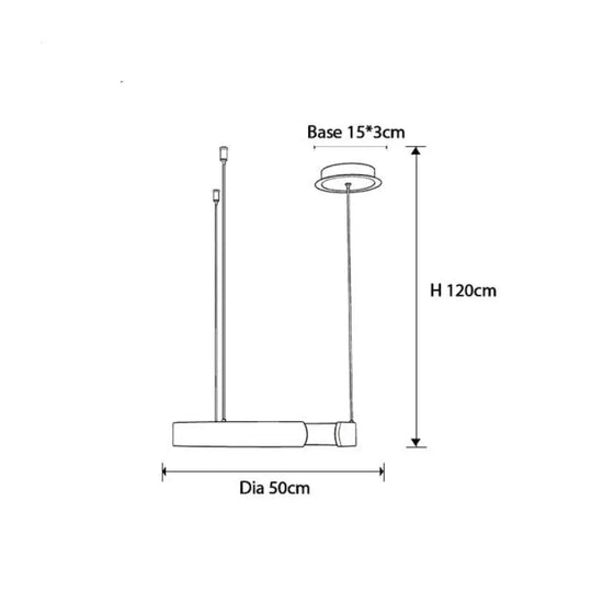 Lustre Led Circulaire Minimaliste Meryl 50Cm / Noir Chaude Luminaire Doré