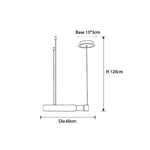 Lustre Led Circulaire Minimaliste Meryl 60Cm / Noir Chaude Luminaire Doré
