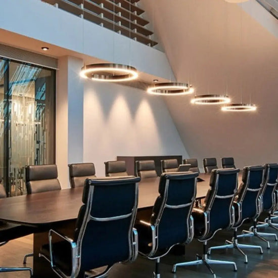 Lustre Led Circulaire Minimaliste Meryl Luminaire Doré