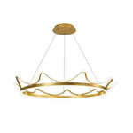 Lustre Led Couronne Métal Doré Luminaire Chambre