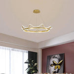 Lustre Led Couronne Métal Doré Luminaire Chambre