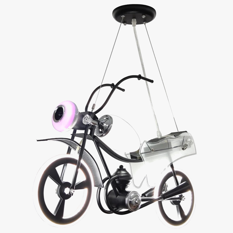 lustre led créatif nordique pour chambre d'enfants en acrylique moto