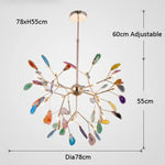 Lustre Led Cristal Sariya Moderne Coloré - 78 X 55Cm / Chaude Luminaire Chambre