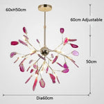 Lustre Led Cristal Sariya Moderne Rose - 60 X 50Cm / Chaude Luminaire Chambre