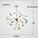 Lustre Led Cristal Sariya Moderne Vert - 60 X 50Cm / Chaude Luminaire Chambre