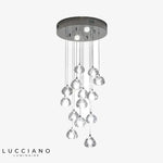 Lustre Led Cristal Transparent 14 Lampes - 45Cm Luminaire Chambre