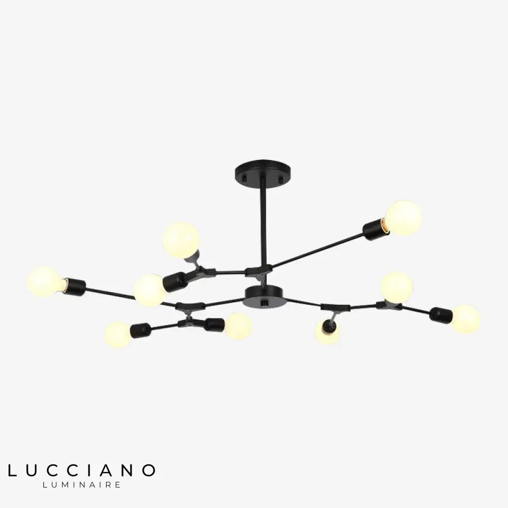 Lustre Led Design Noir Branches Luminaire Chambre