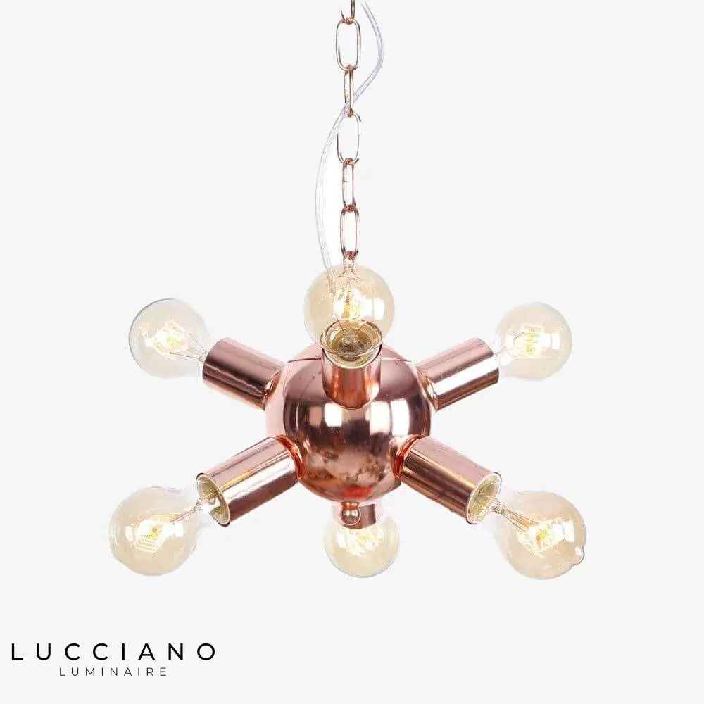 Lustre Led Design Rose Gold Fly 6 Lampes Luminaire Chambre