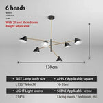 Lustre Led Design Triangles Loft 6 Lampes Luminaire Chambre