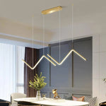 Lustre Led Design Triangles Métal Luminaire Doré