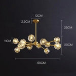 Lustre Led Diamant Moderne Blair 12 Ampoules Luminaire Chambre