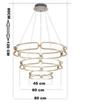 Lustre Led Doré Anneaux Pavia 45 - 60 80Cm / Chaude Luminaire