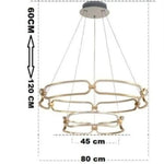 Lustre Led Doré Anneaux Pavia 45 - 80Cm / Chaude Luminaire