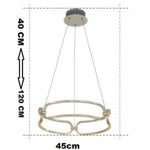 Lustre Led Doré Anneaux Pavia 45Cm / Chaude Luminaire