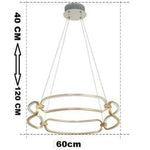 Lustre Led Doré Anneaux Pavia 60Cm / Chaude Luminaire