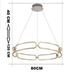 Lustre Led Doré Anneaux Pavia 80Cm / Chaude Luminaire