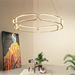 Lustre Led Doré Anneaux Pavia Luminaire