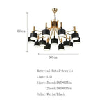 Lustre Led Doré Avec Lampes Contrastées Luminaire Chambre