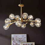 Lustre Led Doré Boule Cristal Design Luminaire