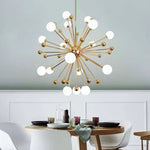 Lustre Led Doré Boules Verre Design Luminaire