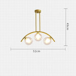 Lustre Led Doré Design Verre Boules 3 Lampes - 52X49Cm / Blanc Luminaire Chambre