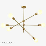 Lustre Led Doré En Verre Design 6 Lampes Luminaire Chambre