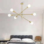 Lustre Led Doré En Verre Design Luminaire Chambre