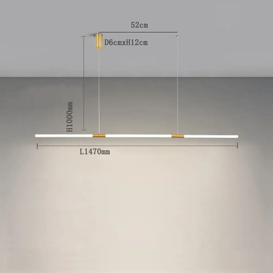 Lustre Led Doré Minimaliste Nevy 147 Cm / Naturelle Luminaire