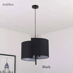 Lustre Led En Tissu Arrondi Noir Luminaire Chambre