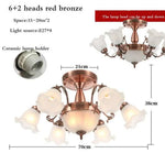 Lustre Led Fleurs Abat-Jour 8 Lampes - Rouge Luminaire Chambre