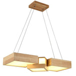 Lustre Led Géométrique Bois Stars Luminaire Chambre