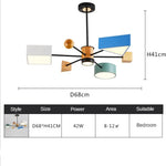 Lustre Led Géométrique Fresia Coloré Luminaire Chambre