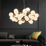 Lustre Led Métal Boules En Verre Luminaire Chambre