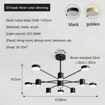 Lustre Led Métal Nordic Multiple Abat-Jours 10 Lampes / Noir 3 Couleurs Luminaire Chambre