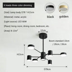 Lustre Led Métal Nordic Multiple Abat-Jours 6 Lampes / Noir 3 Couleurs Luminaire Chambre