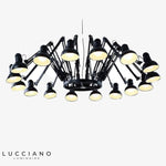 Lustre Led Métal Style Industriel Noir / 16 Lampes Luminaire Chambre