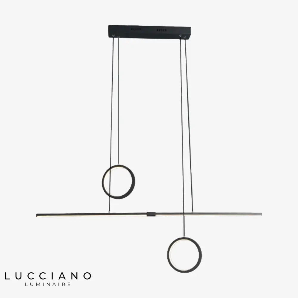 Lustre Led Minimaliste Reez Métal Noir Luminaire Doré
