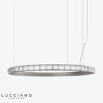 Lustre Led Modèle Bague Cristalline D60Cm - Argenté Luminaire Chambre