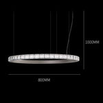 Lustre Led Modèle Bague Cristalline D80Cm - Argenté Luminaire Chambre