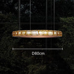 Lustre Led Modèle Bague Cristalline D80Cm - Doré Luminaire Chambre