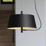 Lustre Led Moderne Abat-Jour Métal Noir Luminaire Chambre