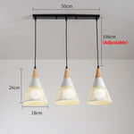 Lustre Led Moderne Abril Conique A - Blanc 3 Lampes Luminaire Chambre