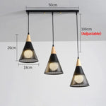 Lustre Led Moderne Abril Conique A - Noir 3 Lampes Luminaire Chambre