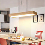 Lustre Led Moderne Bois Rectangle Fly Luminaire Chambre